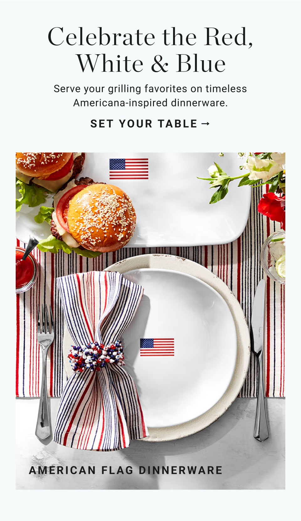 American Flag Dinnerware