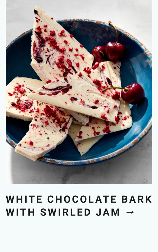 White Chocolate Bark with Swirled Jam