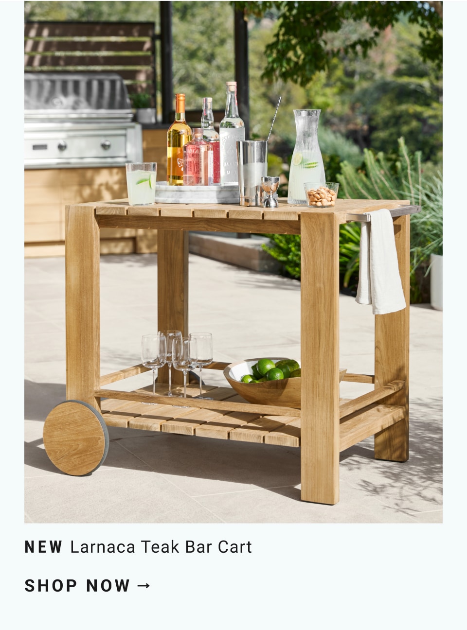 Shop Larnaca Teak Bar Cart