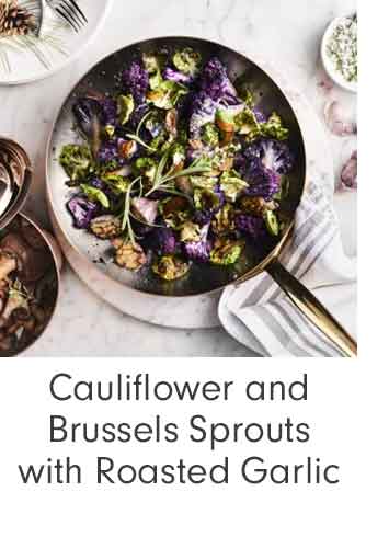 Cauliflower and Brussels Sprouts with Roasted Garlic