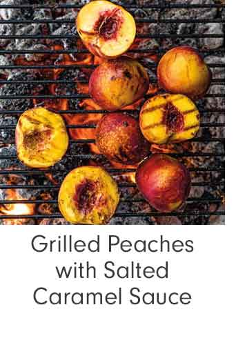 Grilled Peaches with Salted Caramel Sauce
