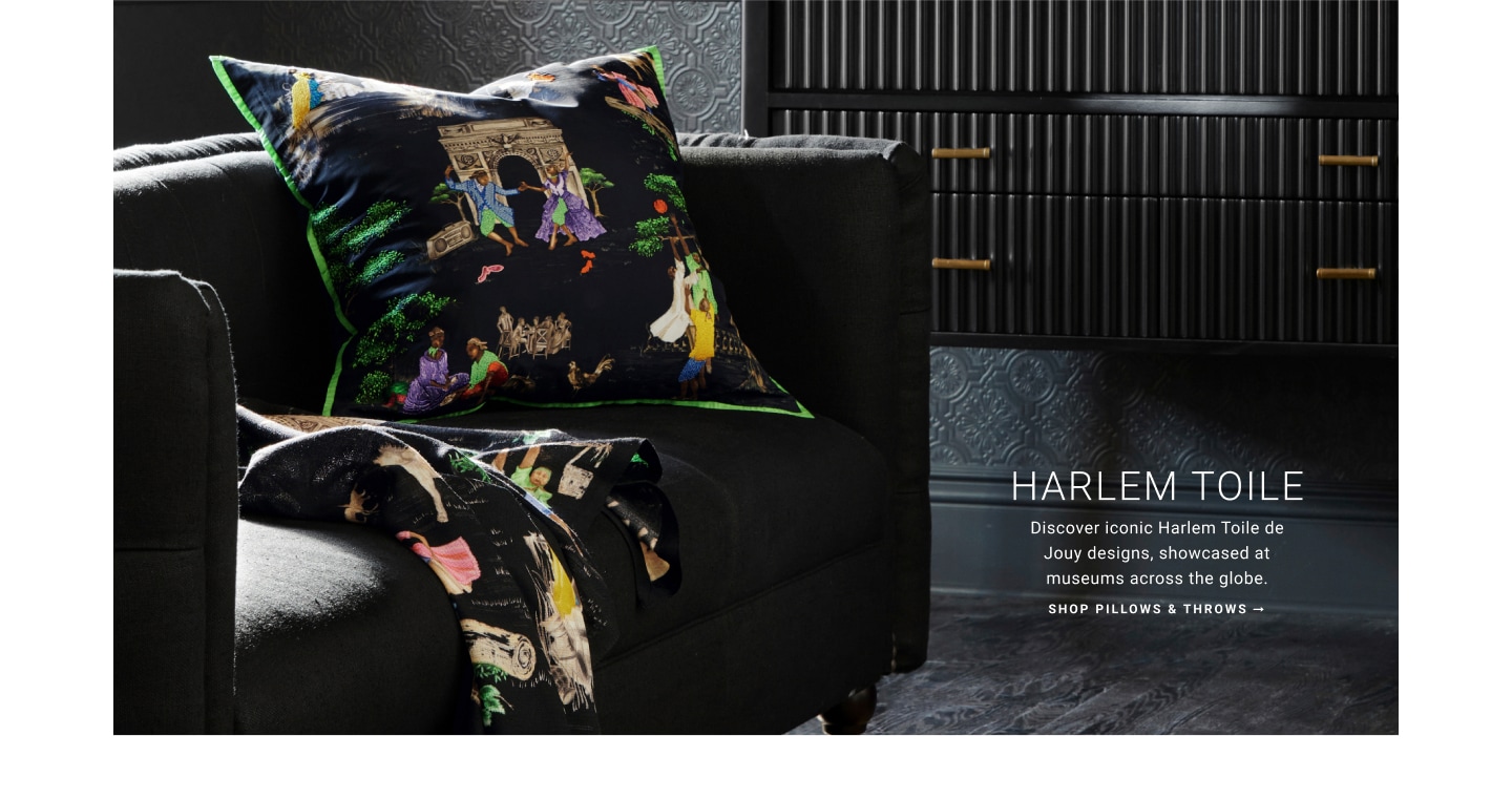 Introducing Harlem Toile Shop Pillows & Throws