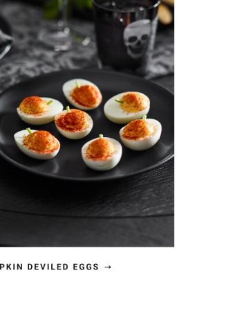Pumpkin Deviled Eggs >