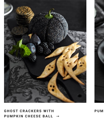 Ghost Crackers with Pumpkin Cheese Ball >