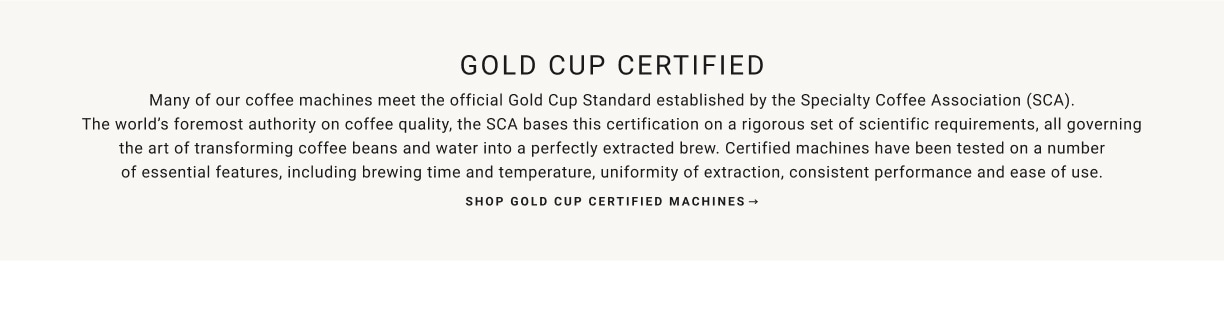 GOLD CUP CERTIFIED MACHINES
