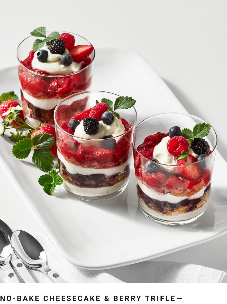 No-Bake Cheesecake and Berry Trifle
