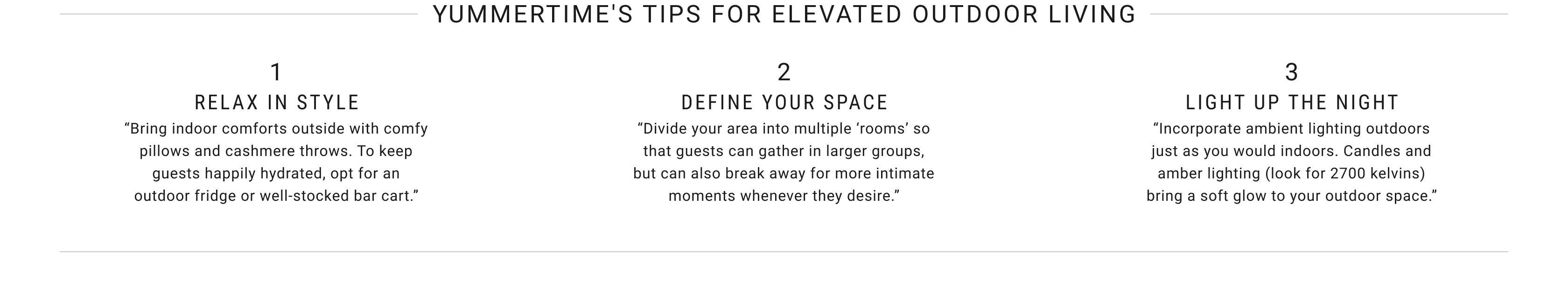 Tummertime's Tips for Elevated Outdoor Living