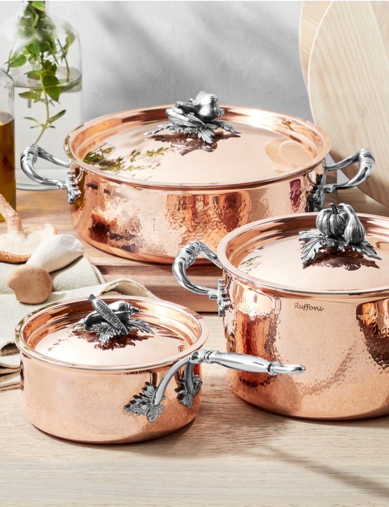 Ruffoni Historia Hammered Copper Stock Pot with Artichoke