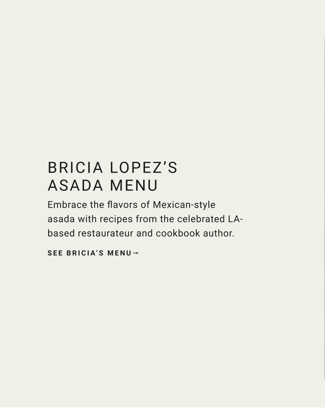 See Bricia's Menu