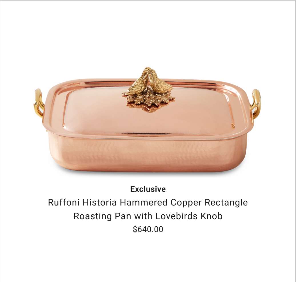 Ruffoni Historia Hammered Copper Rectangle Roaster Pan