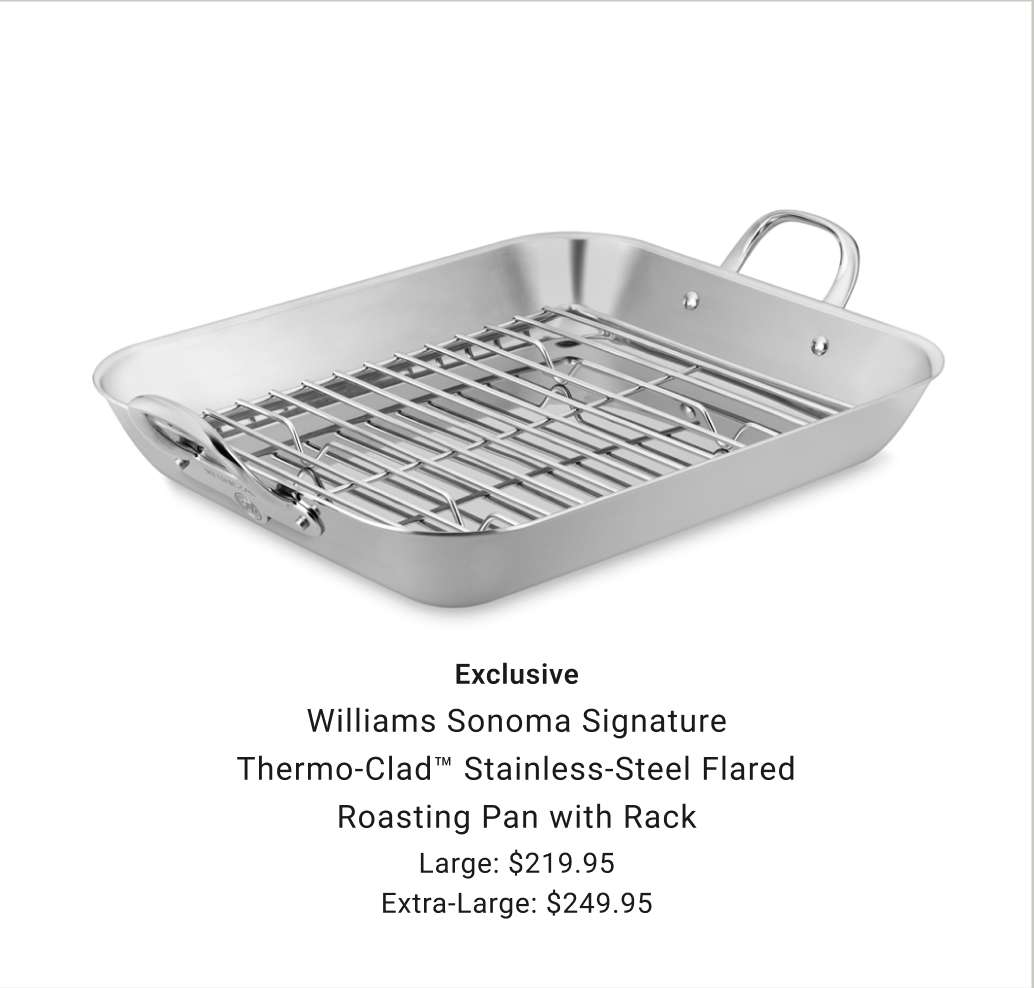 Williams Sonoma Stainless-Steel Flared Roasting Pan with Rack