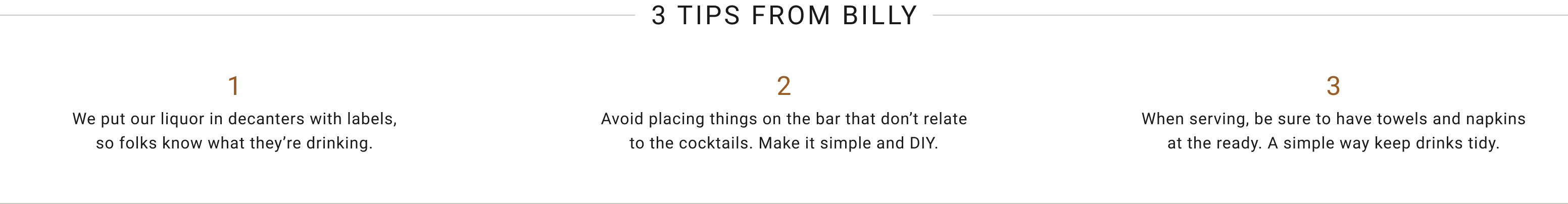 3 Tips from Bily