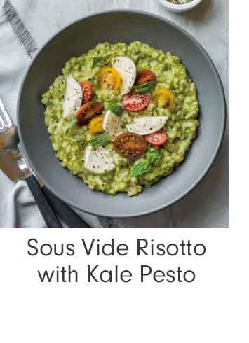 Sous Vide Risotto with Kale Pesto