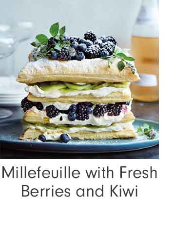 Millefeuille with Fresh Berries and Kiwi