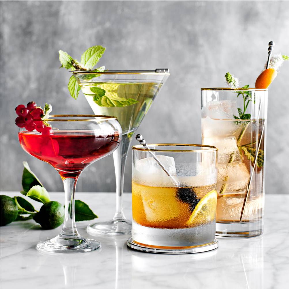 Gold Rim Glassware Collection