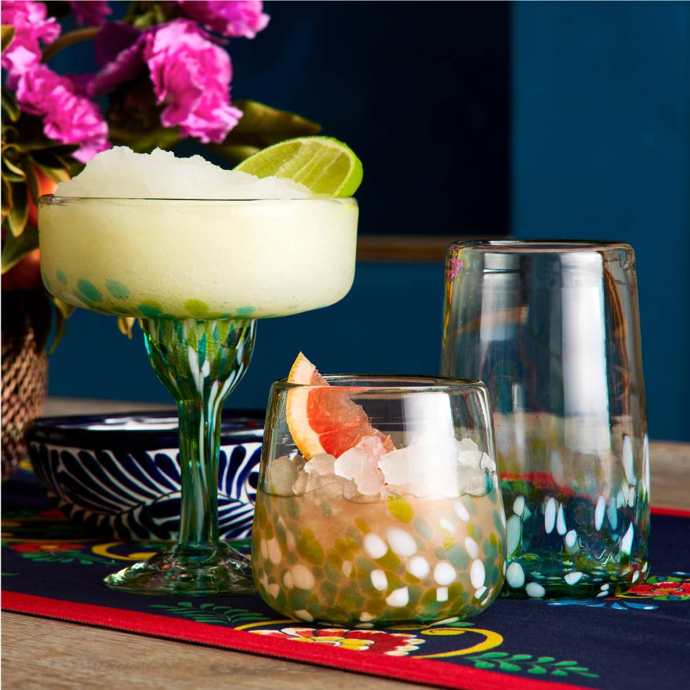 Multi-Confetti Recycled Glassware Collection