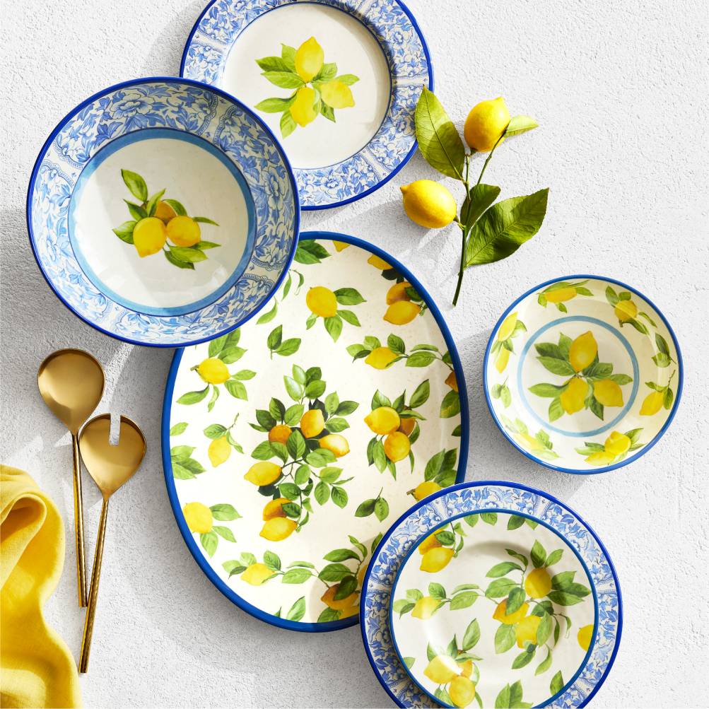 Lemon Outdoor Melamine Dinnerware Collection