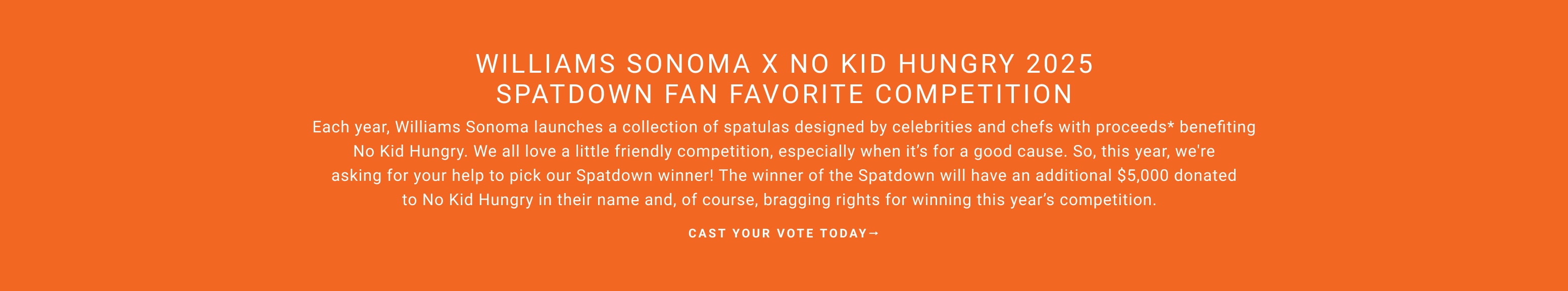 Williams Sonoma X No Kid Hungry 2025 Spatdown Competition