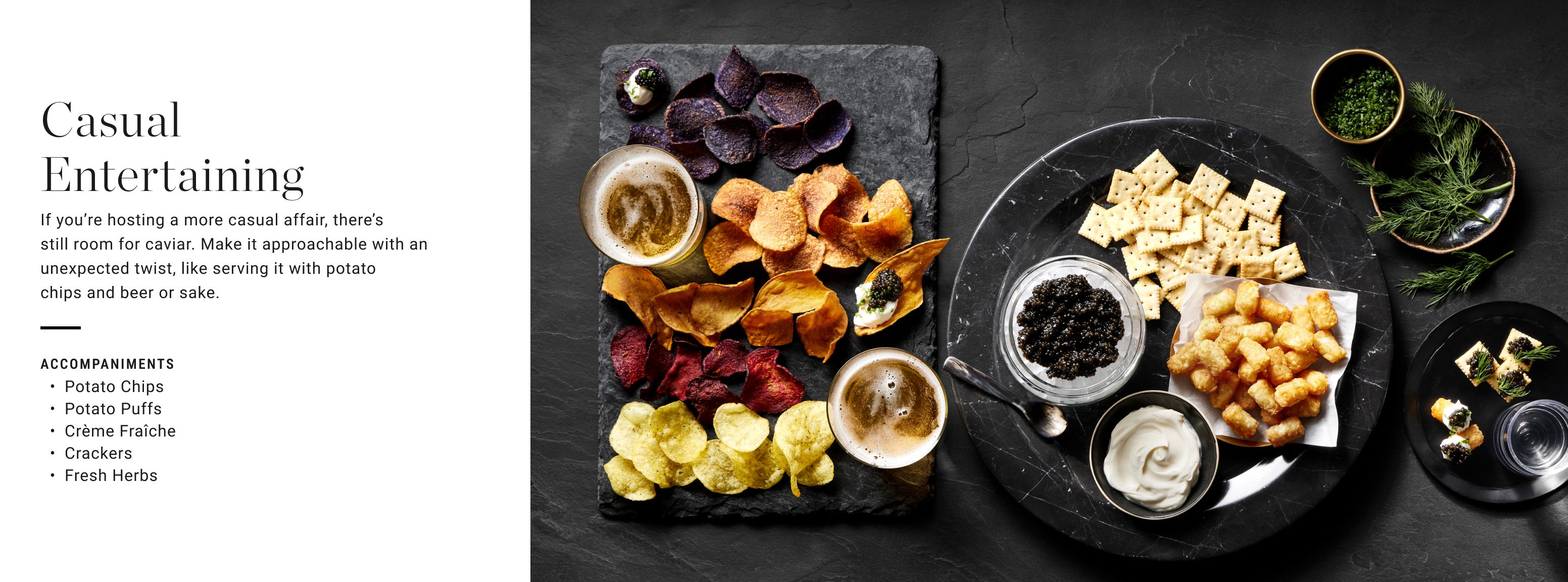 Casual Entertaining Caviar Accompaniments