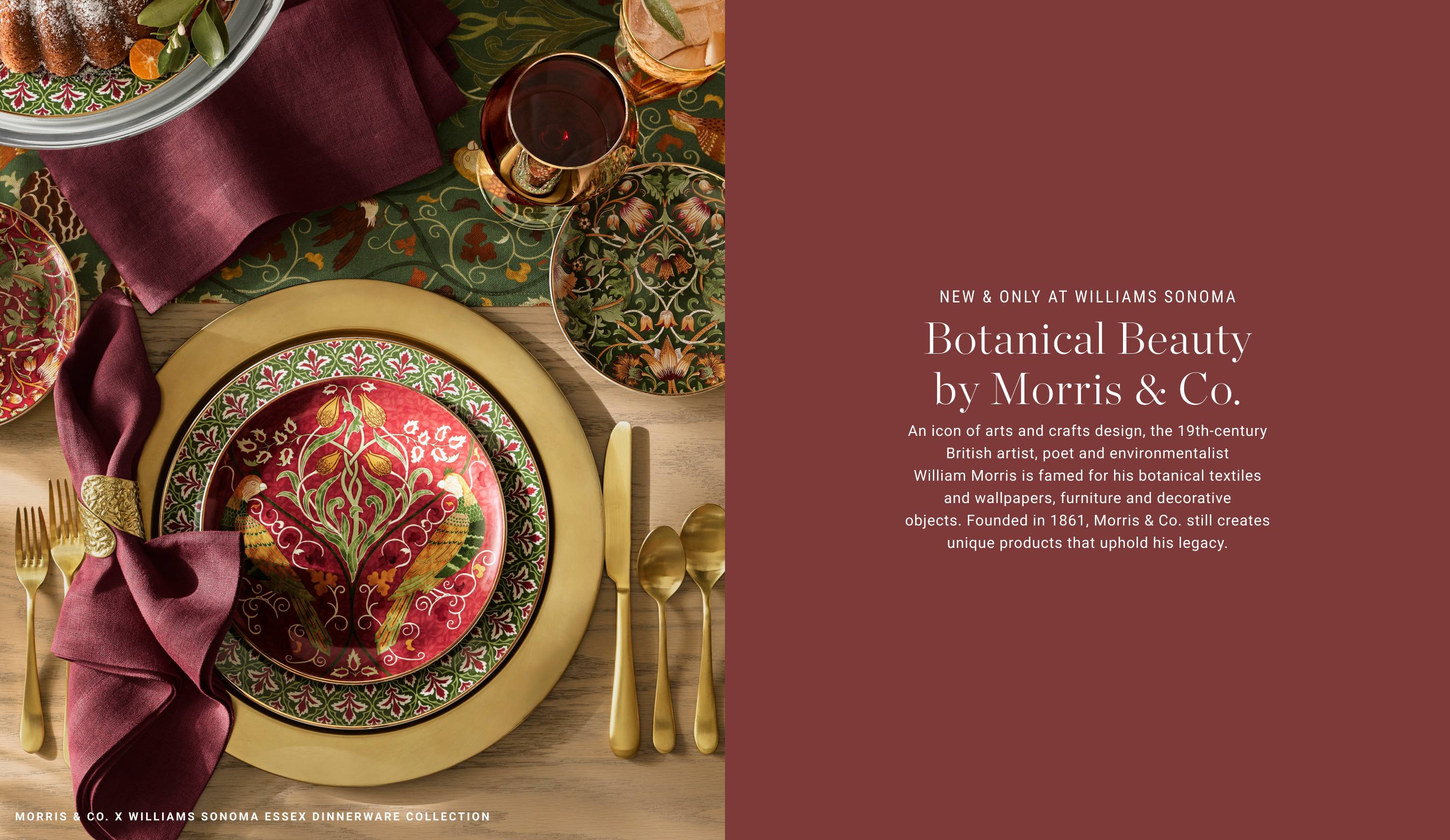 Morris & Co. X Williams Sonoma Essex Dinnerware Collection