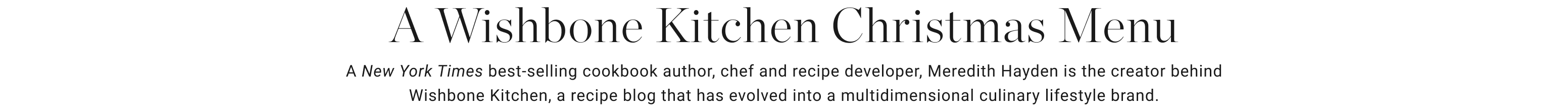 A Wishbone Christmas Menu