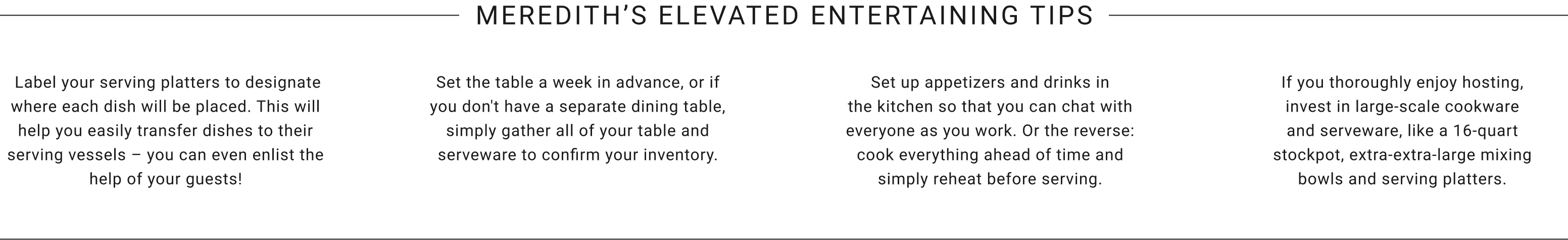 Meredith's Elevated Entertaining Tips
