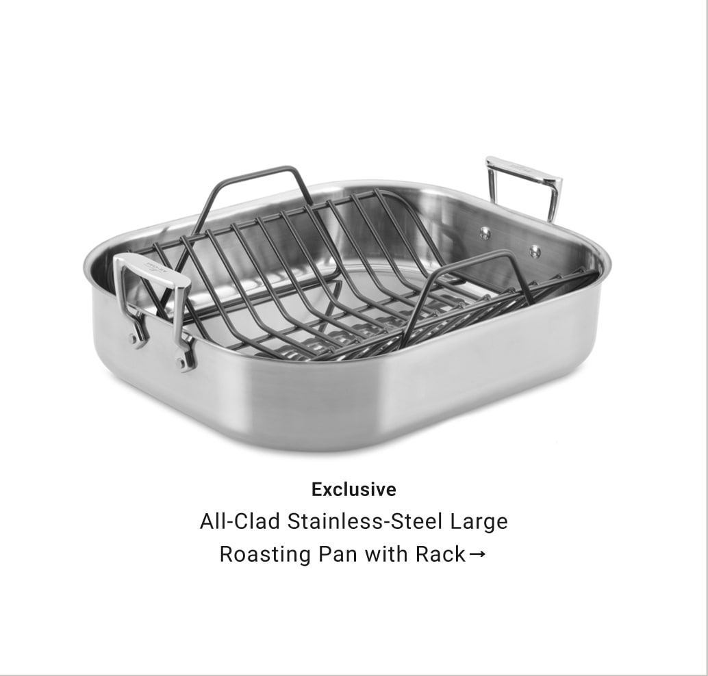 All-Clad Stainless-Steel Large Roasting Pan with Rack
