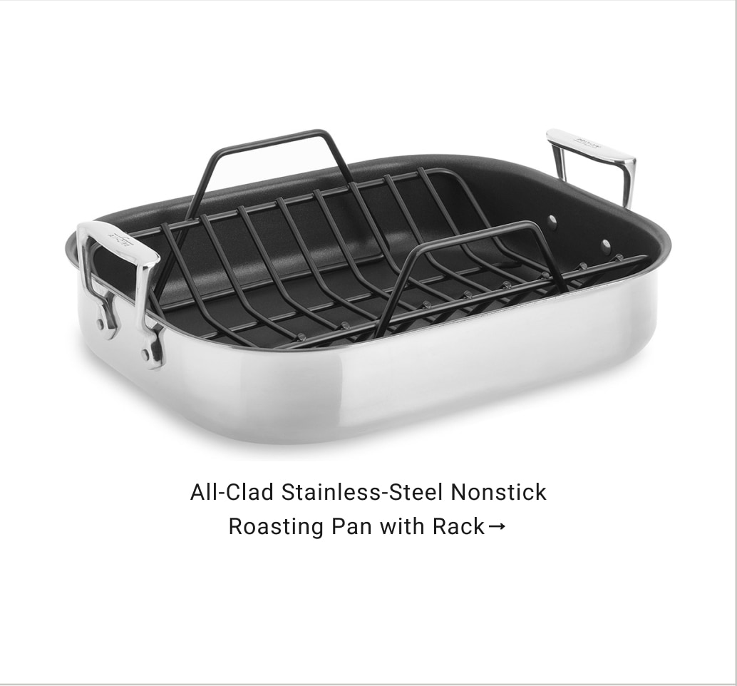 All-Clad Stainless-Steel Nonstick Roasting Pan with Rack