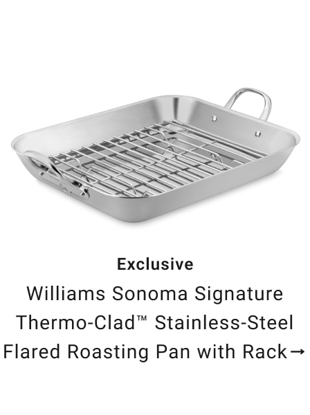 Williams Sonoma Stainless-Steel Flared Roasting Pan with Rack