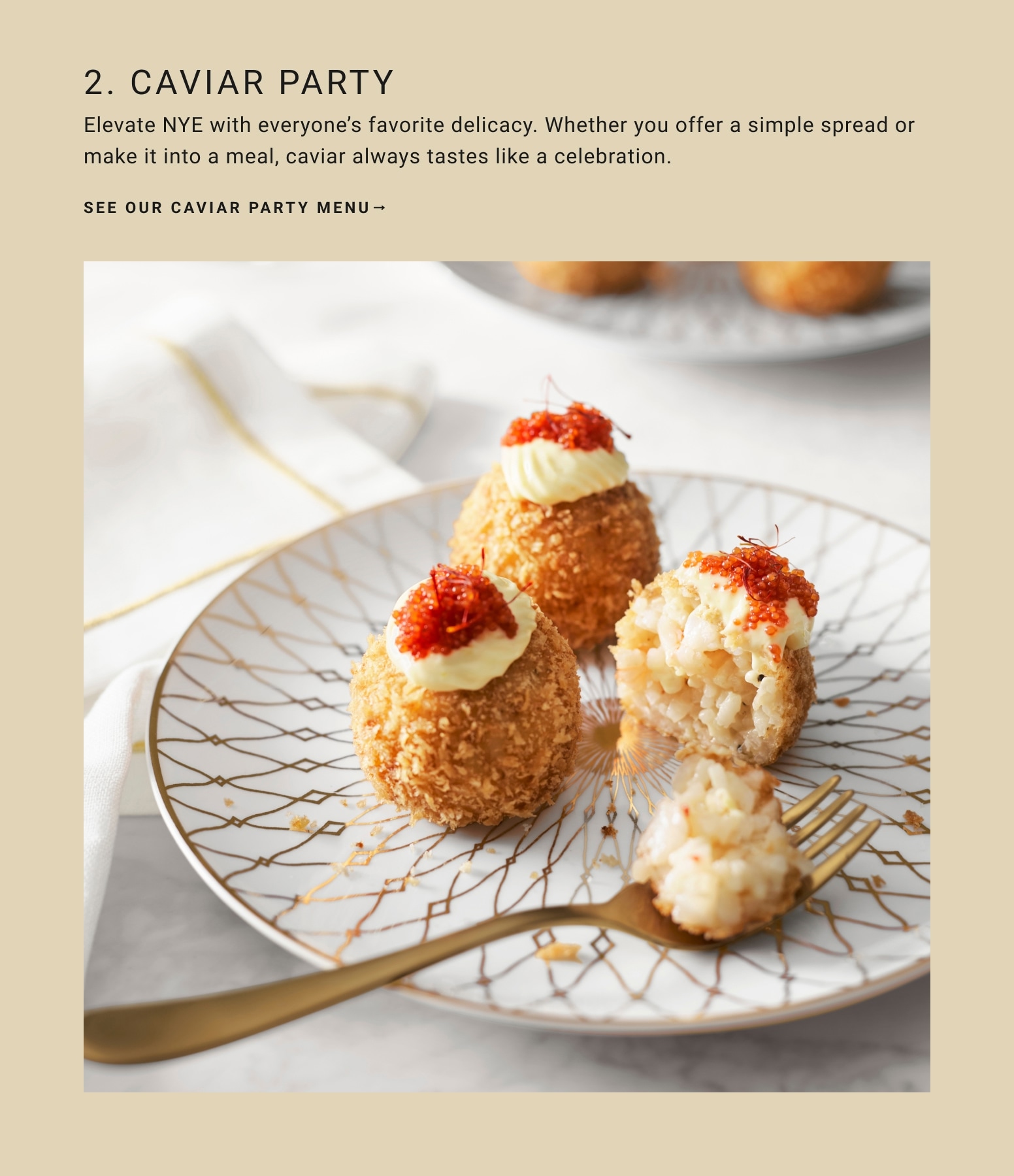 See Our Caviar Party Menu