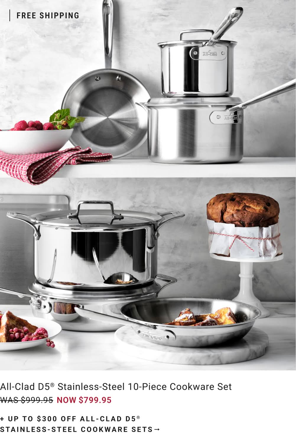 Shop All-Clad D5 Stainless-Steel Cookware Sets