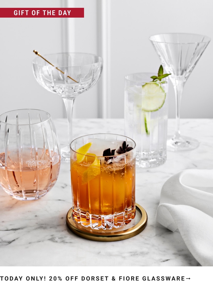 TODAY ONLY! 20% Off Dorset & Fiore Glassware 