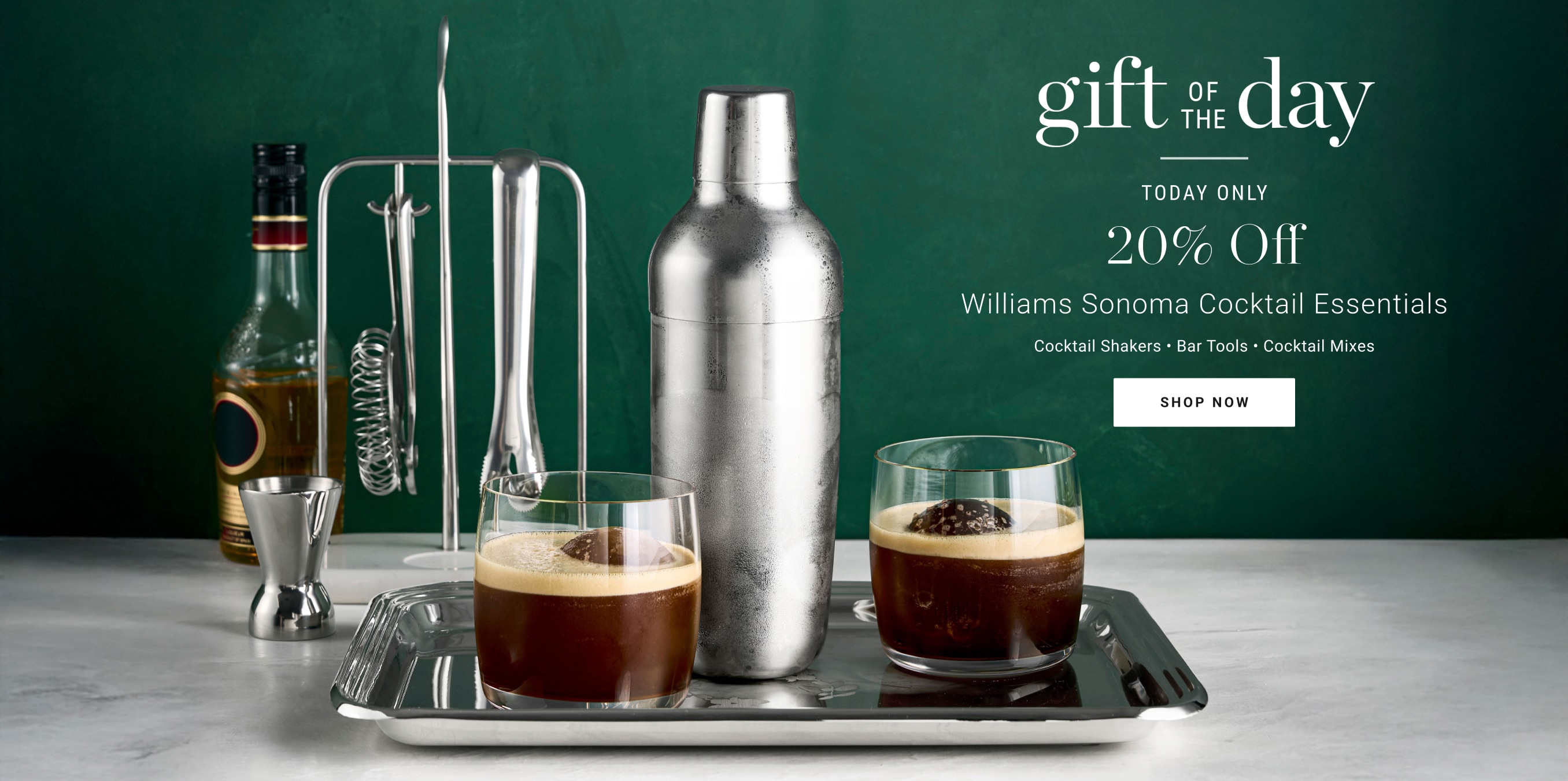 TODAY ONLY! 20% Off Williams Sonoma Cocktail Essentials