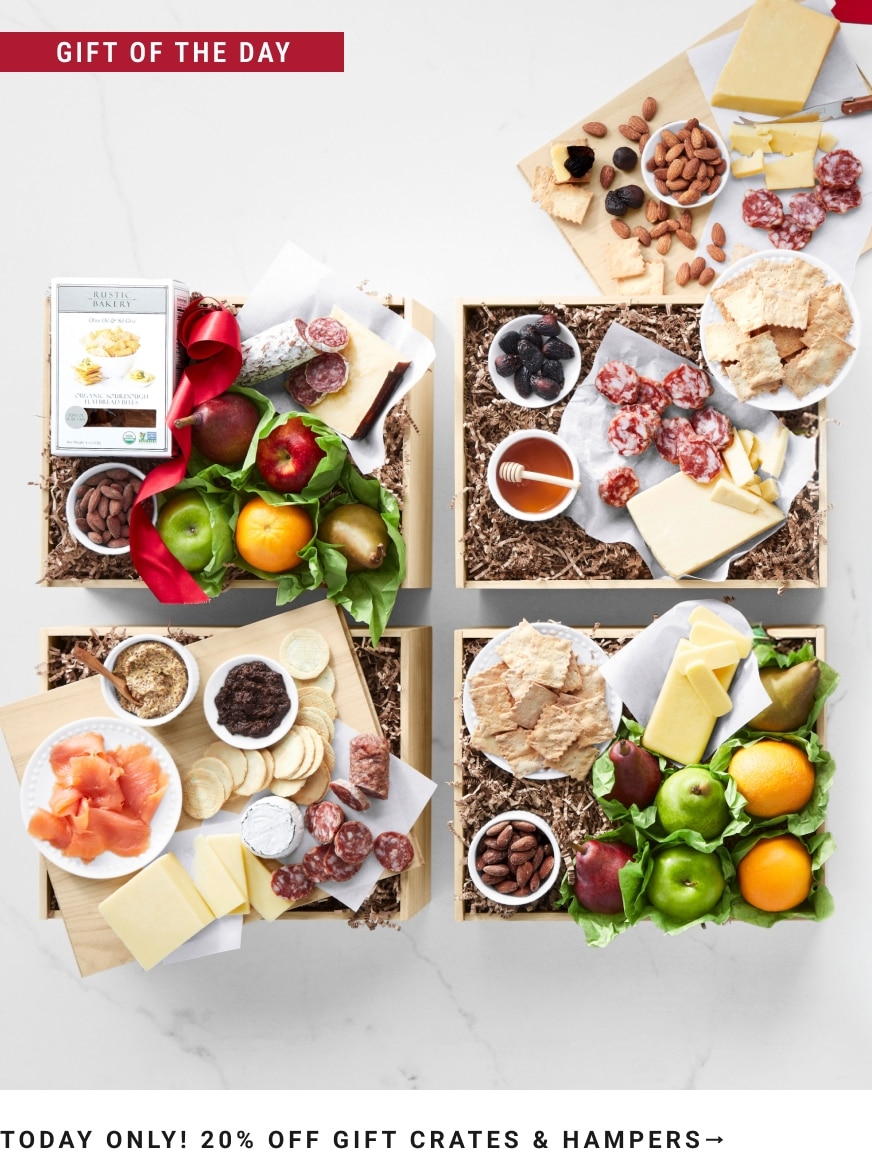 TODAY ONLY! 20% Off Gift Crates & Hampers