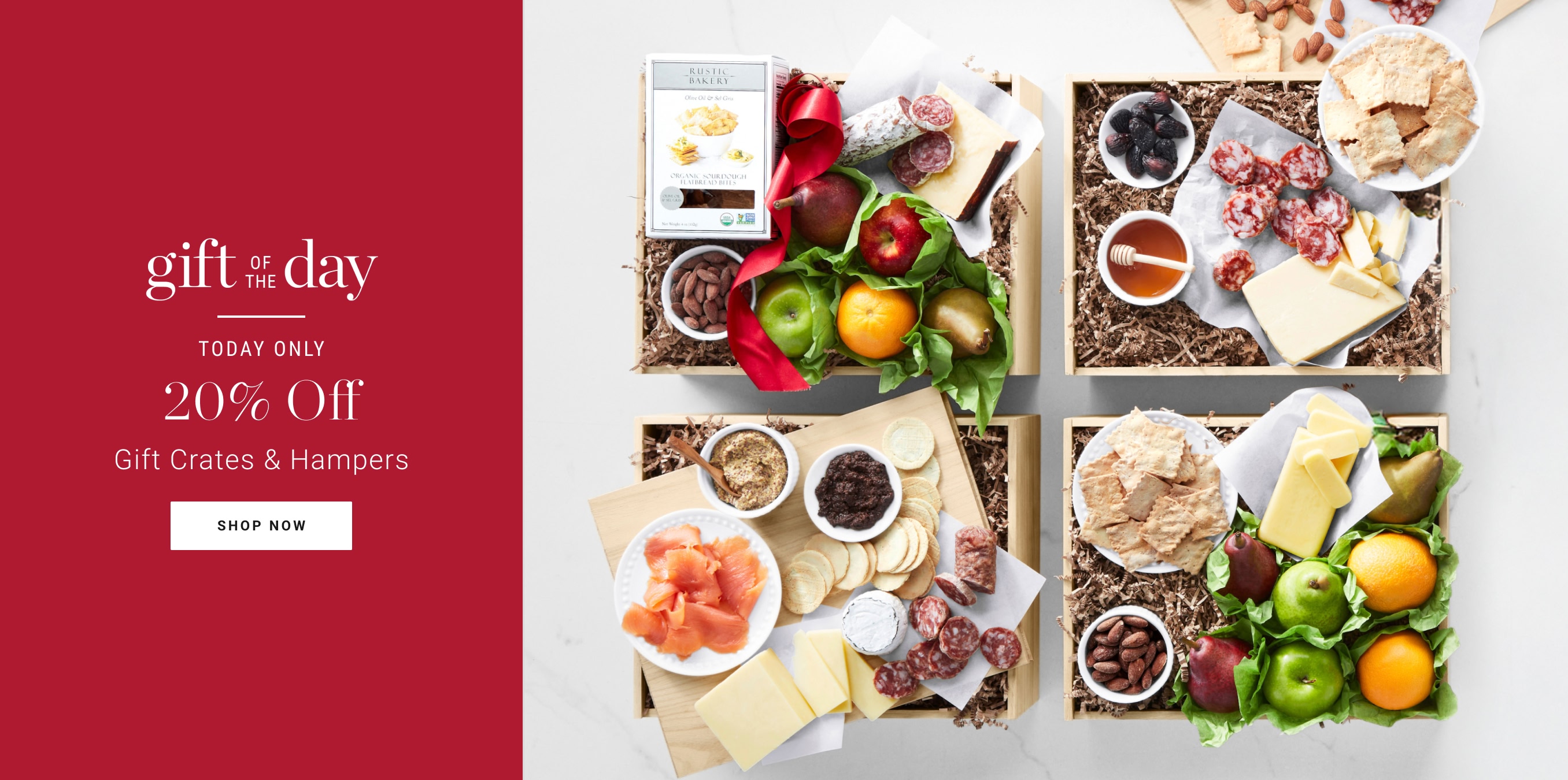 TODAY ONLY!  20% Off Gift Crates & Hampers