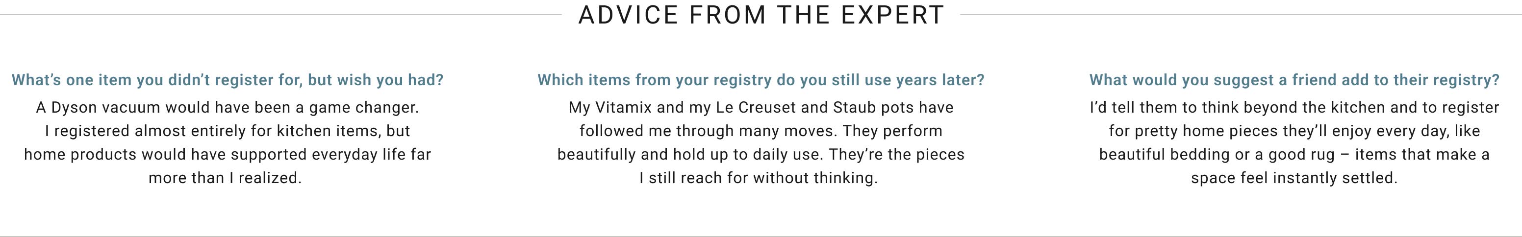 Advice from the Expert