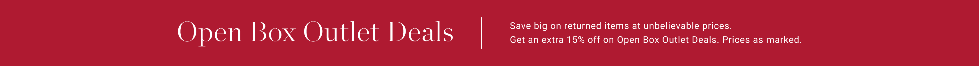 Open Box Outlet Deals