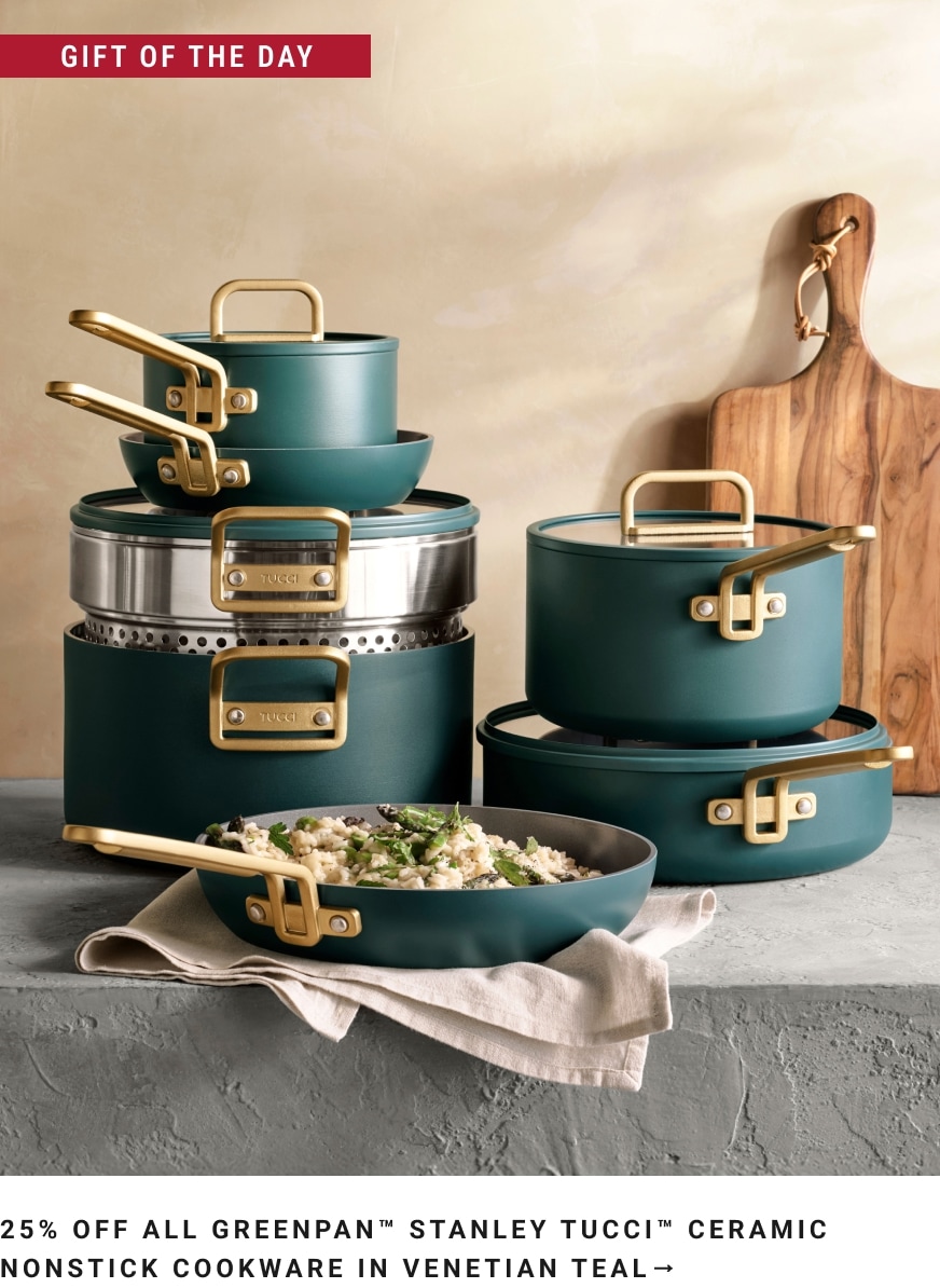25% Off GreenPan™ Stanley Tucci™ Ceramic Nonstick Cookware in Venetian Teal