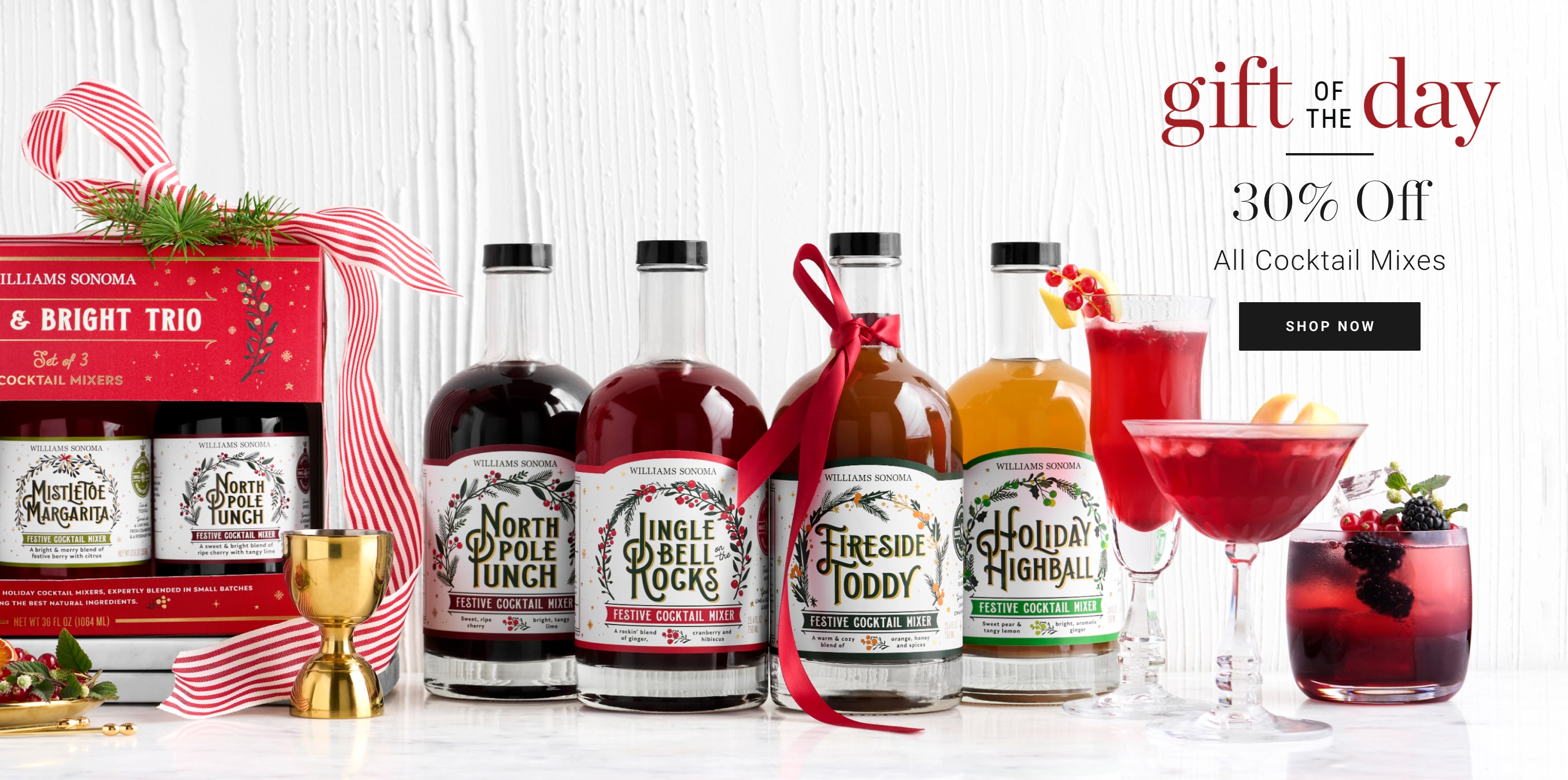 GIFT OF THE DAY! 30% Off All Cocktail Mixes