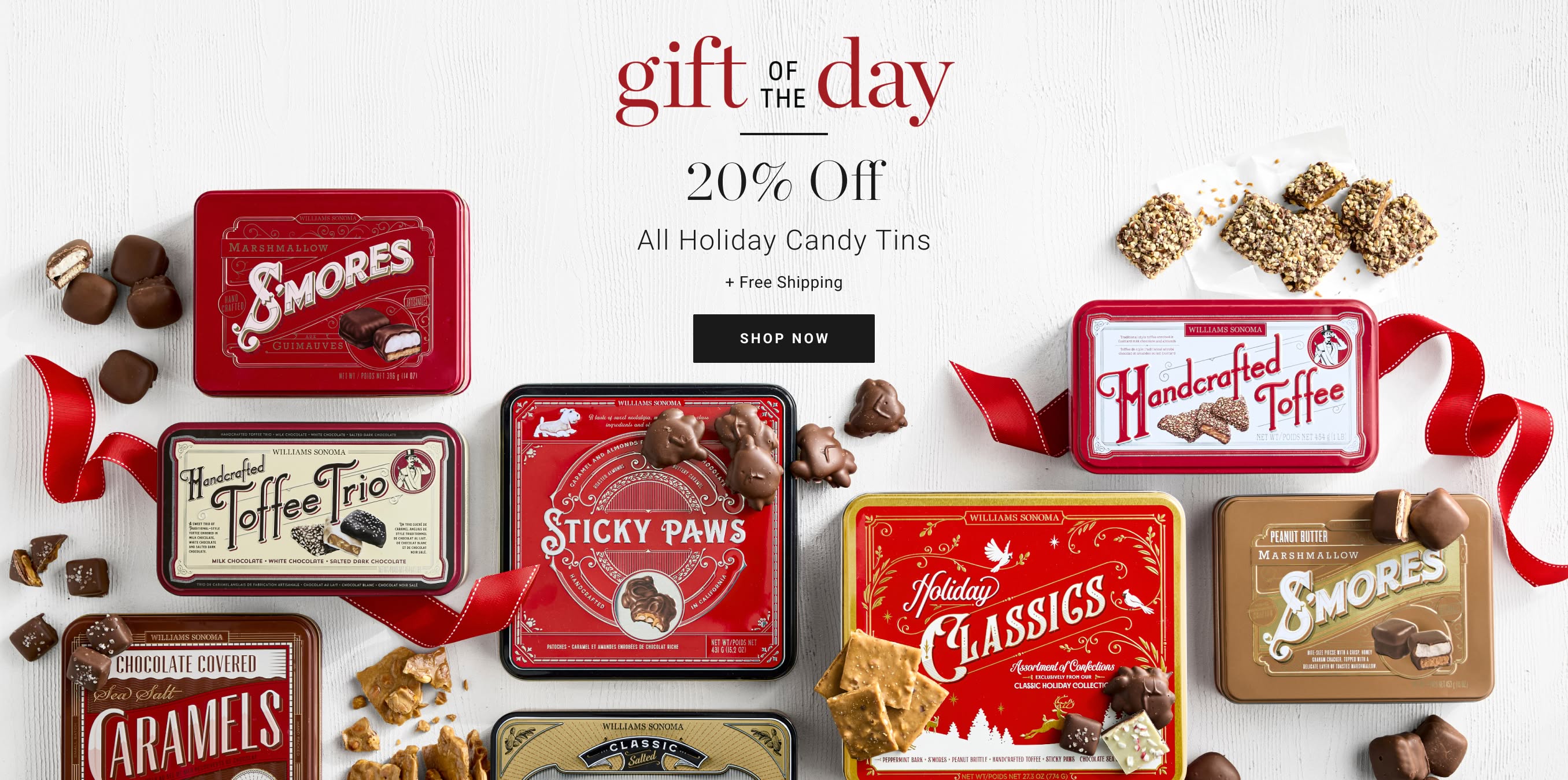 GIFT OF THE DAY! 20% Off All Holiday Candy Tins
