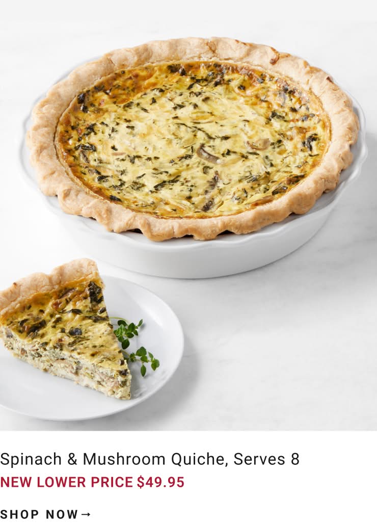 Shop Spinach & Mushroom Quiche, Serves 8