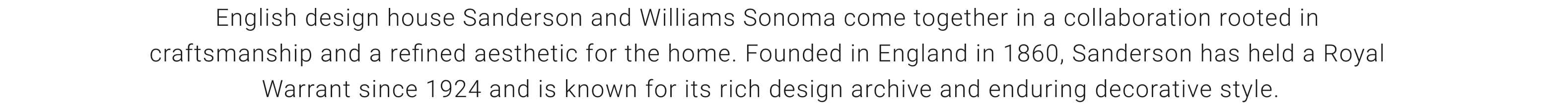 Sanderson x Williams Sonoma