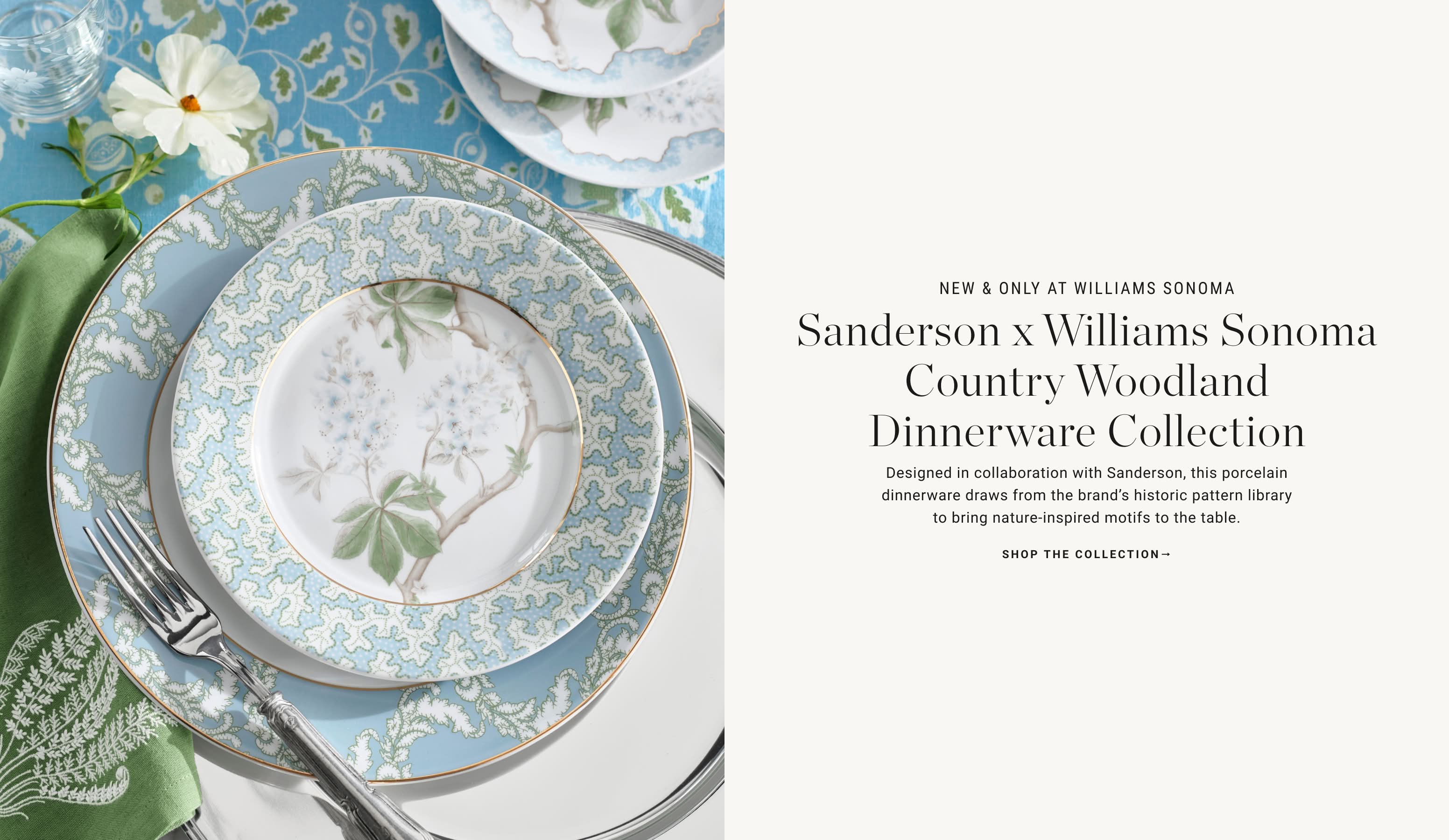 Sanderson x Williams Sonoma Country Woodland Dinnerware Collection