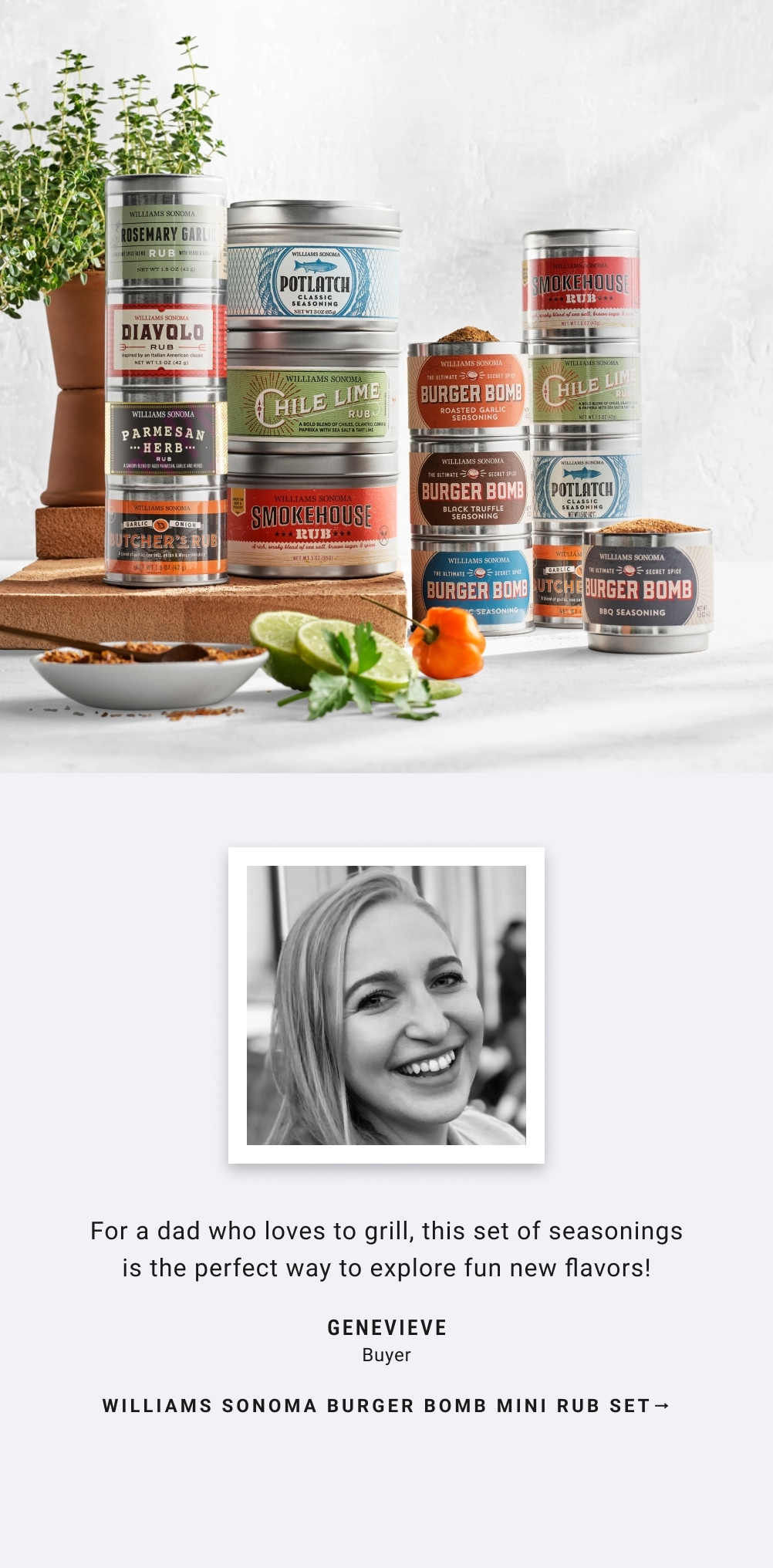 Williams Sonoma Burger Bomb Mini Rub Set