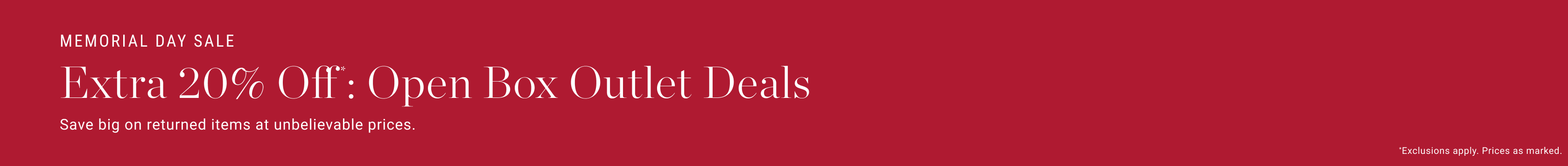Open Box Outlet Deals