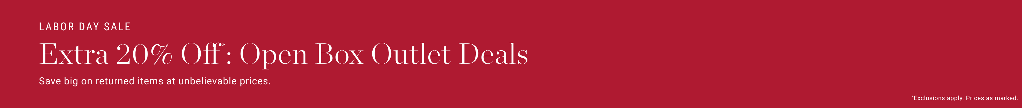 Open Box Outlet Deals