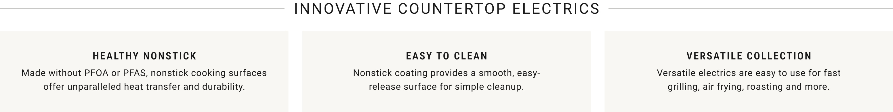 Innovative Countertop Electrics: Healthy Nonstick, Easy to Clean, Versatile Collection