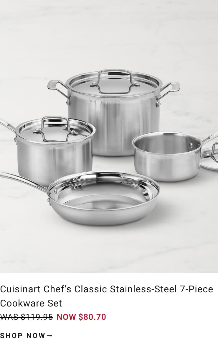 Shop Cuisinart Chef's Classic Stainless Steel 7-Piece Cookware Set Shop Cuisinart Chef's Classic Stainless Steel 7-Piece Cookware Set