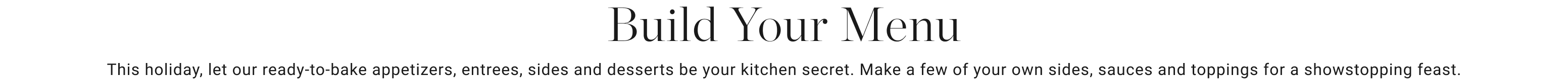 Build Your Menu