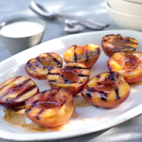 Grilled Peaches with Cardamom Cream | Williams Sonoma